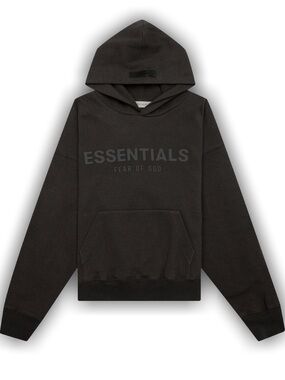 Fear of God ESSENTIALS Dark Charcoal Logo Hoodie